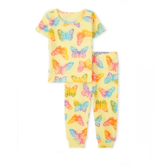 New Butterfly Pattern Print girls Pajamas set  size 18-24, 2T - Picture 2 of 8